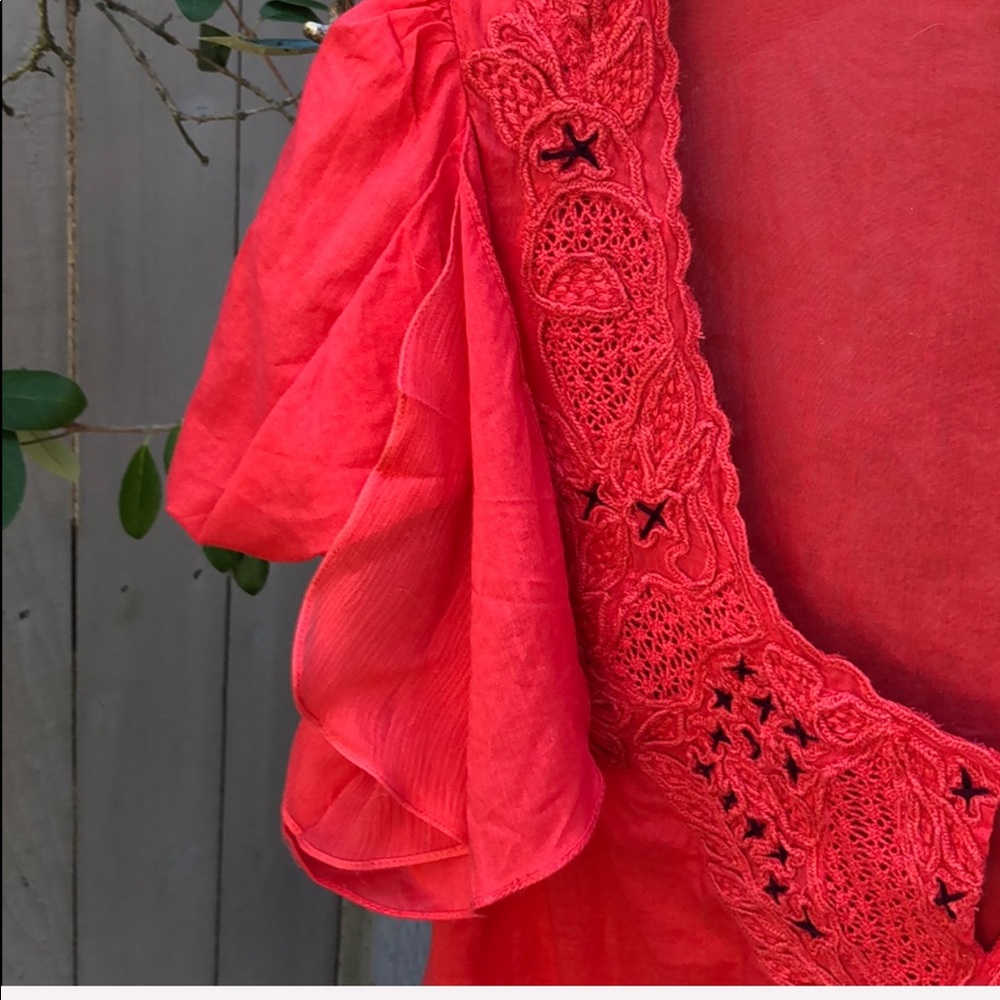 Nwot! Free People Dashing Red Top View 2